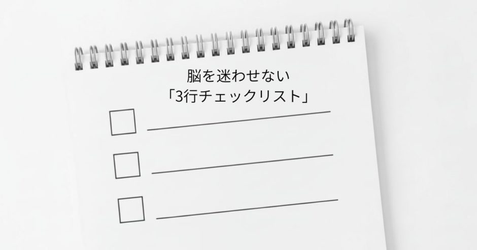 重圧を1秒で引き算するチェックリスト